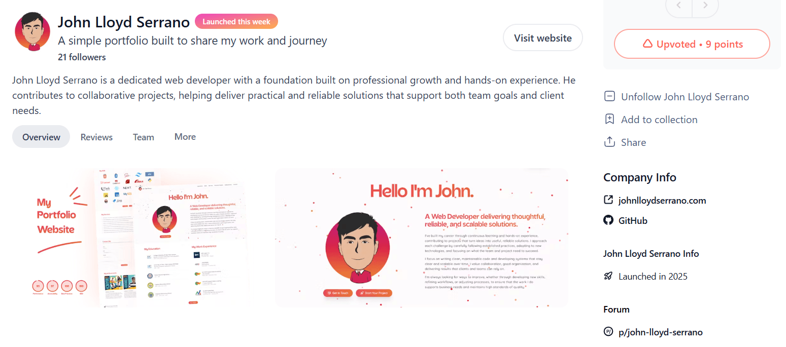 Personal Portfolio Website Screenshot